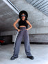 TRENDY, classic pants with buttons - DARK GRAY